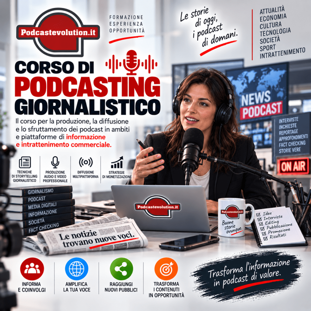 corso di podcast giornalistico e laboratorie evolutivo
